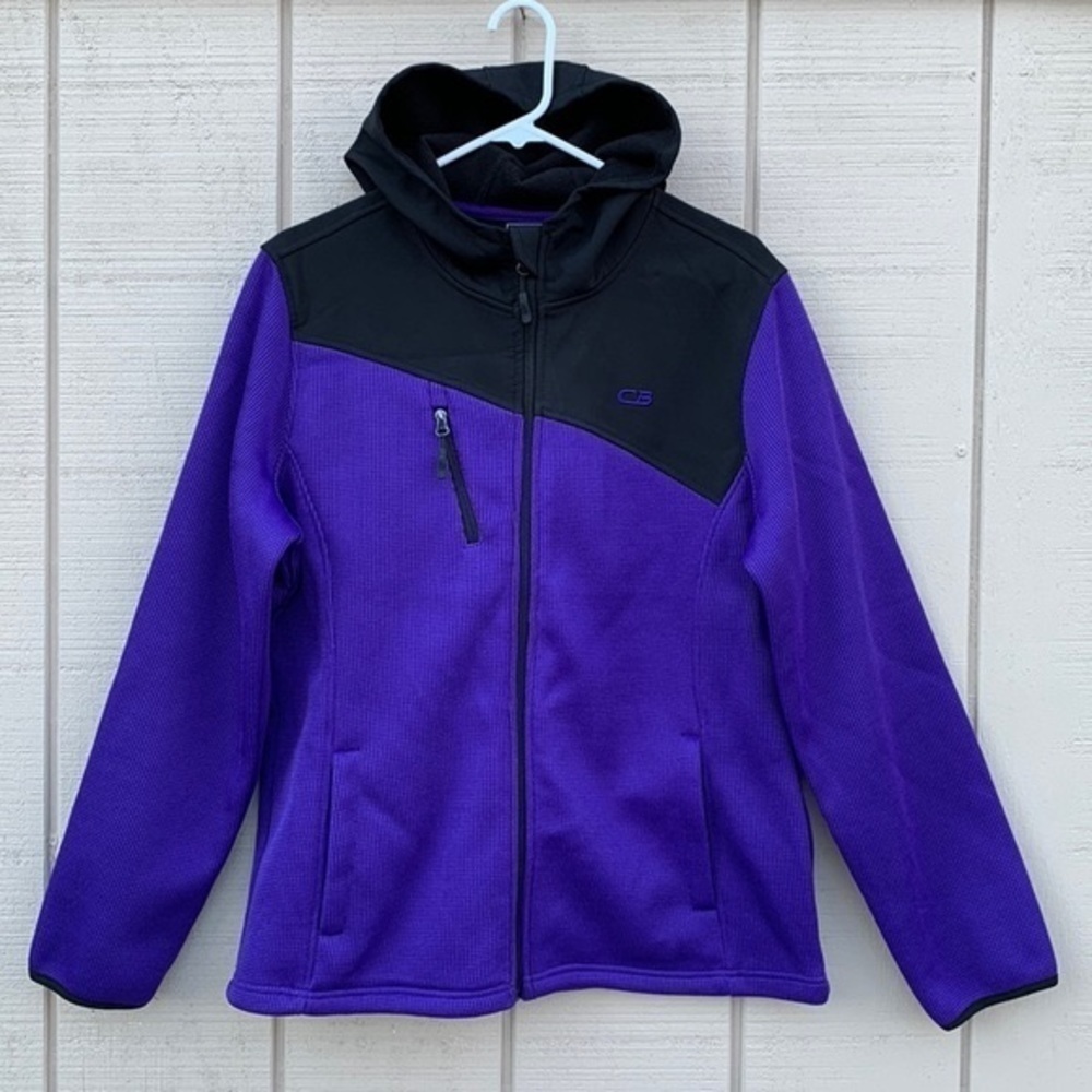 Cb Softshell and Waffke Knit Performance Jacket - Purple and Black